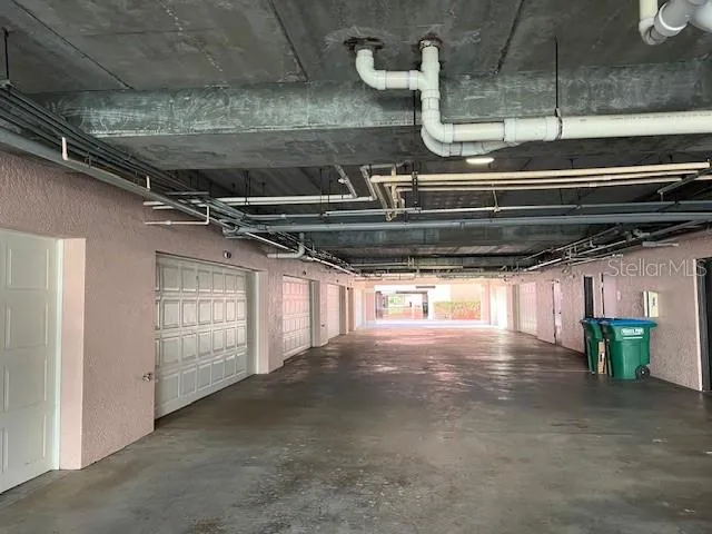 an outdoor space with wooden benches