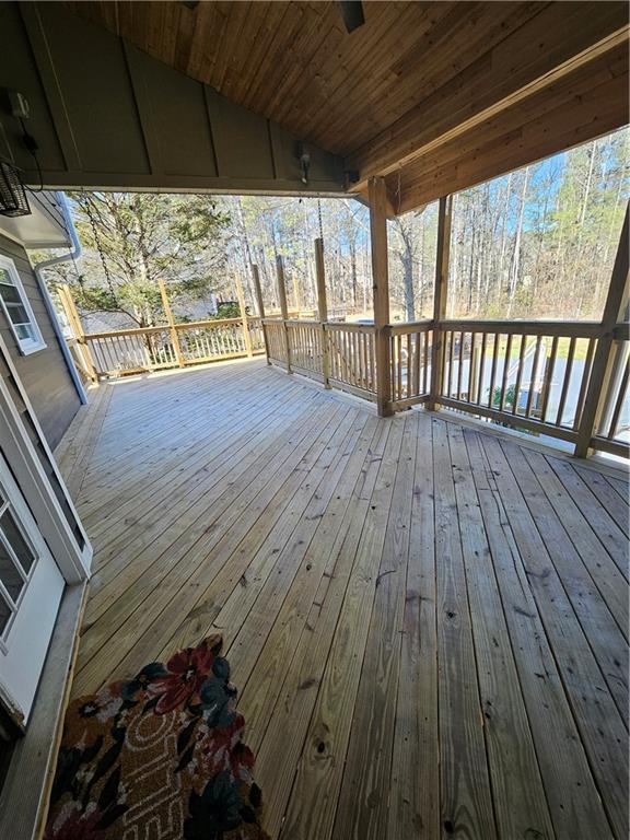 291 Sterling Trail Powder Springs, GA 30127 - Photo 38 of 43 a view of a wooden deck