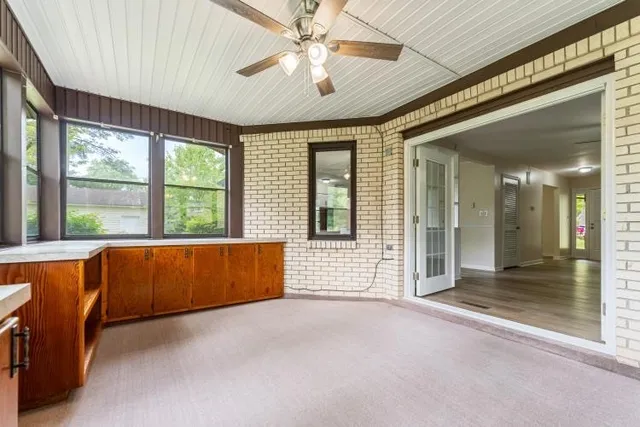 a view of a livingroom with a fireplace