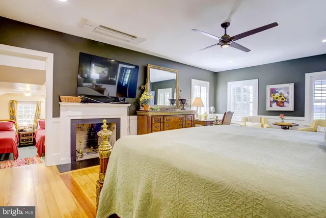 a view of a lake with a mountain in the background
