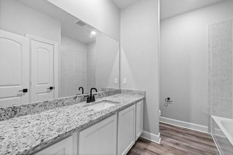 2004 Hardwick Drive Anna, TX 75409 - Photo 13 of 18 a bathroom with a granite countertop sink and a mirror