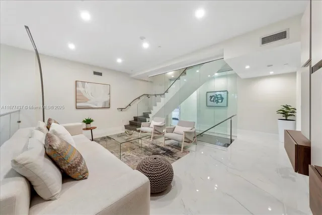 a living room with furniture