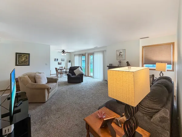 a living room with furniture