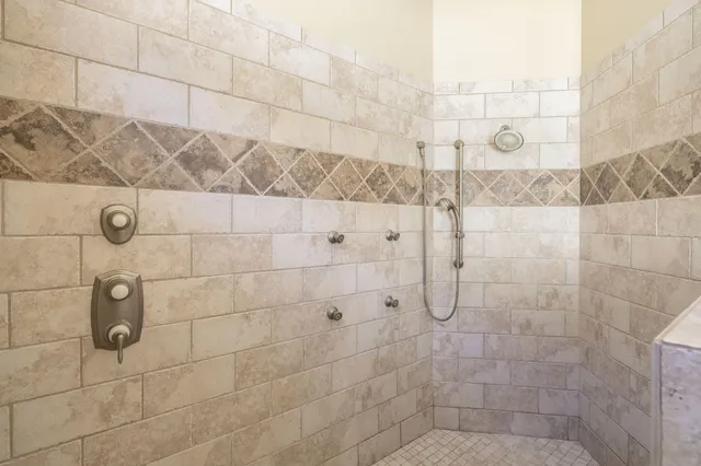 a bathroom with a shower