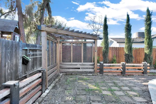 a view of outdoor space with seating area