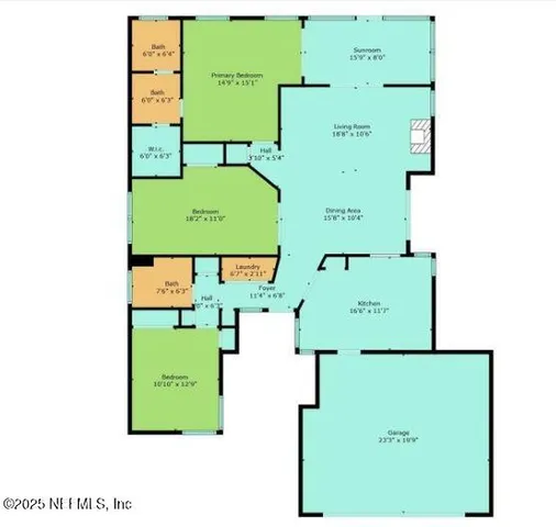 front view of house with a yard and trees all around