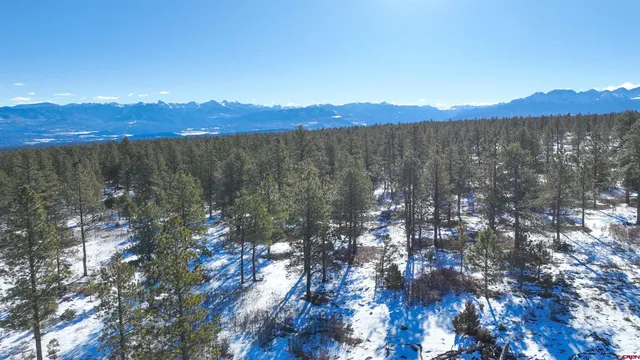 a view of lake and mountains