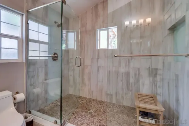 a bathroom with a shower