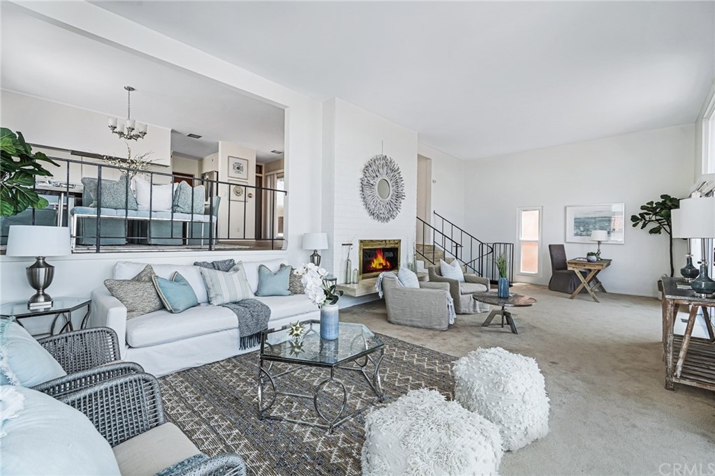 228 Redlands Street Playa del Rey, CA 90293 - Photo 6 of 22 Fireplace in living room and kitchen area