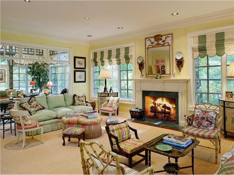 56 Dingletown Road Greenwich, CT 06830 - Photo 3 of 20 a living room with furniture and a fireplace