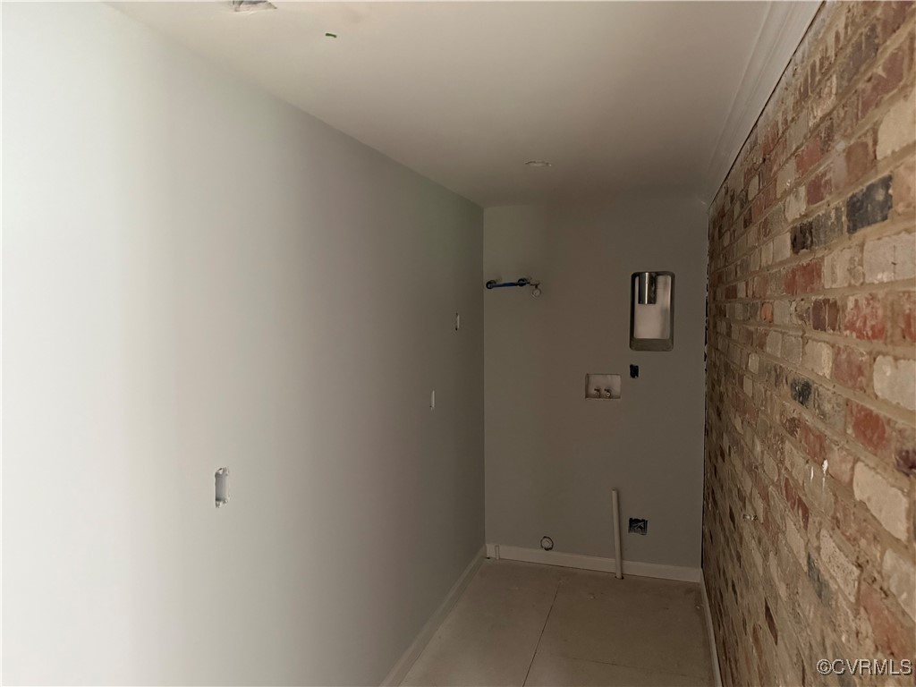 8900 Strath Road Henrico, VA 23231 - Photo 48 of 49 Hall with baseboards and brick wall