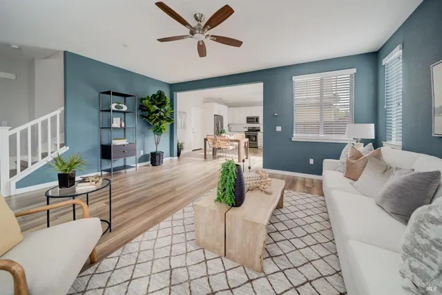 a living room with furniture