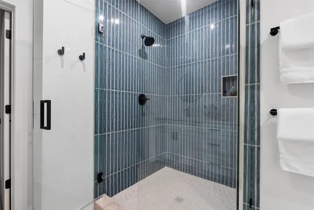 a bathroom with a shower