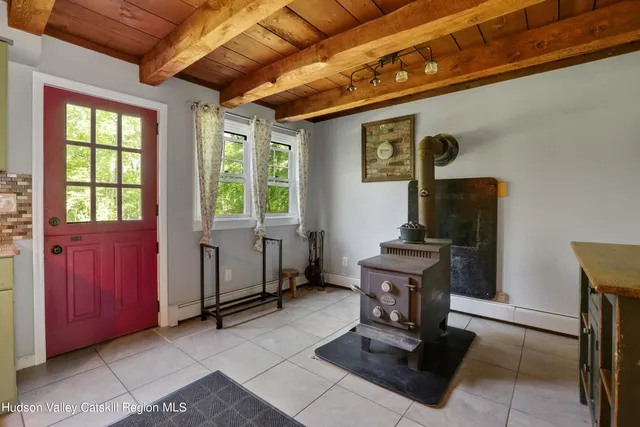 a living room with furniture