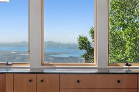 a view of an outdoor space and mountain view
