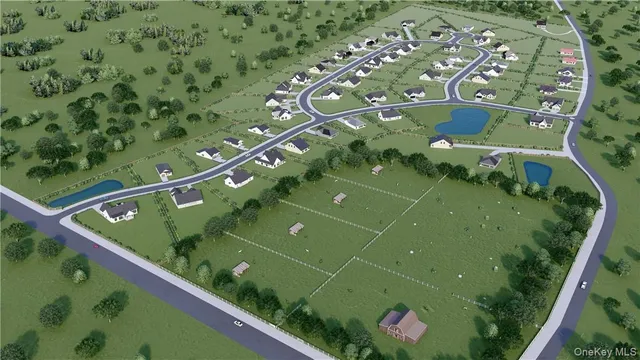 an aerial view of a golf course