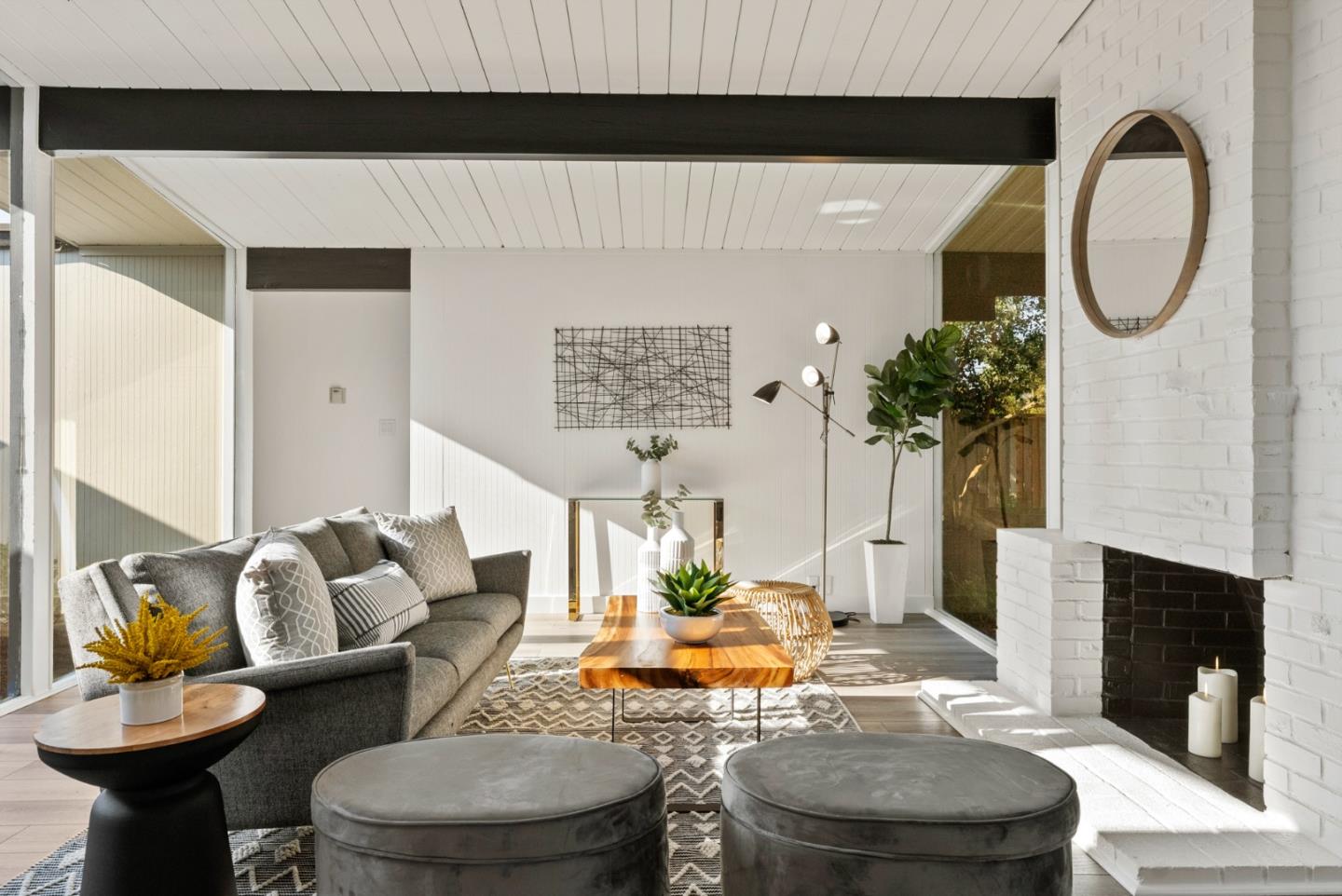 1420 Mallard Way Sunnyvale, CA 94087 - Photo 13 of 48 a living room with furniture and a fireplace