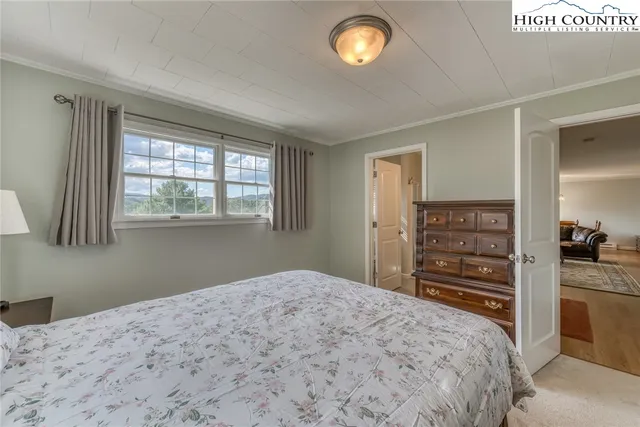 a bedroom with a bed and a closet