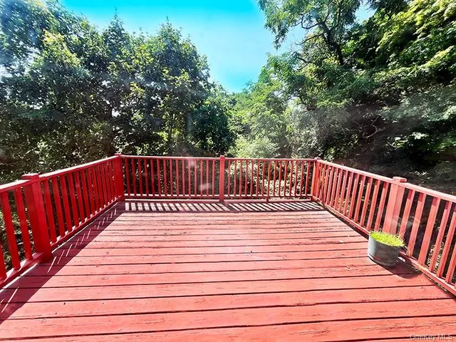 a view of wooden deck