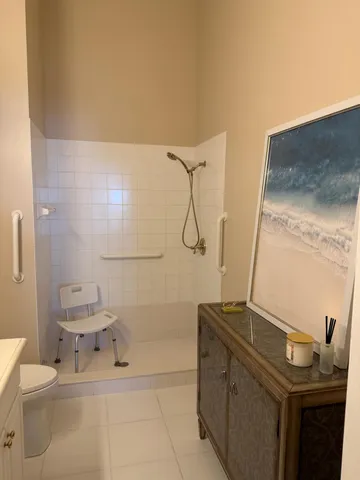a bathroom with a shower