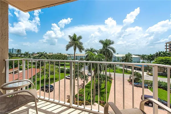 a view of a balcony with lake view