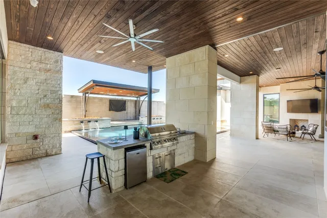 a view of outdoor space with porch and wooden floor