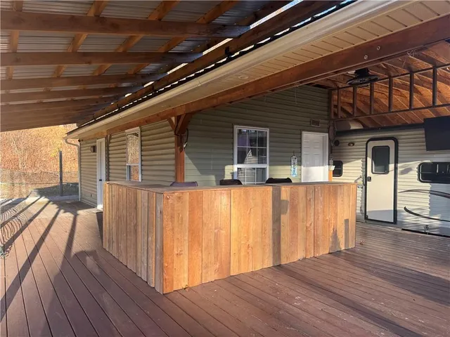 a view of a house with wooden floor