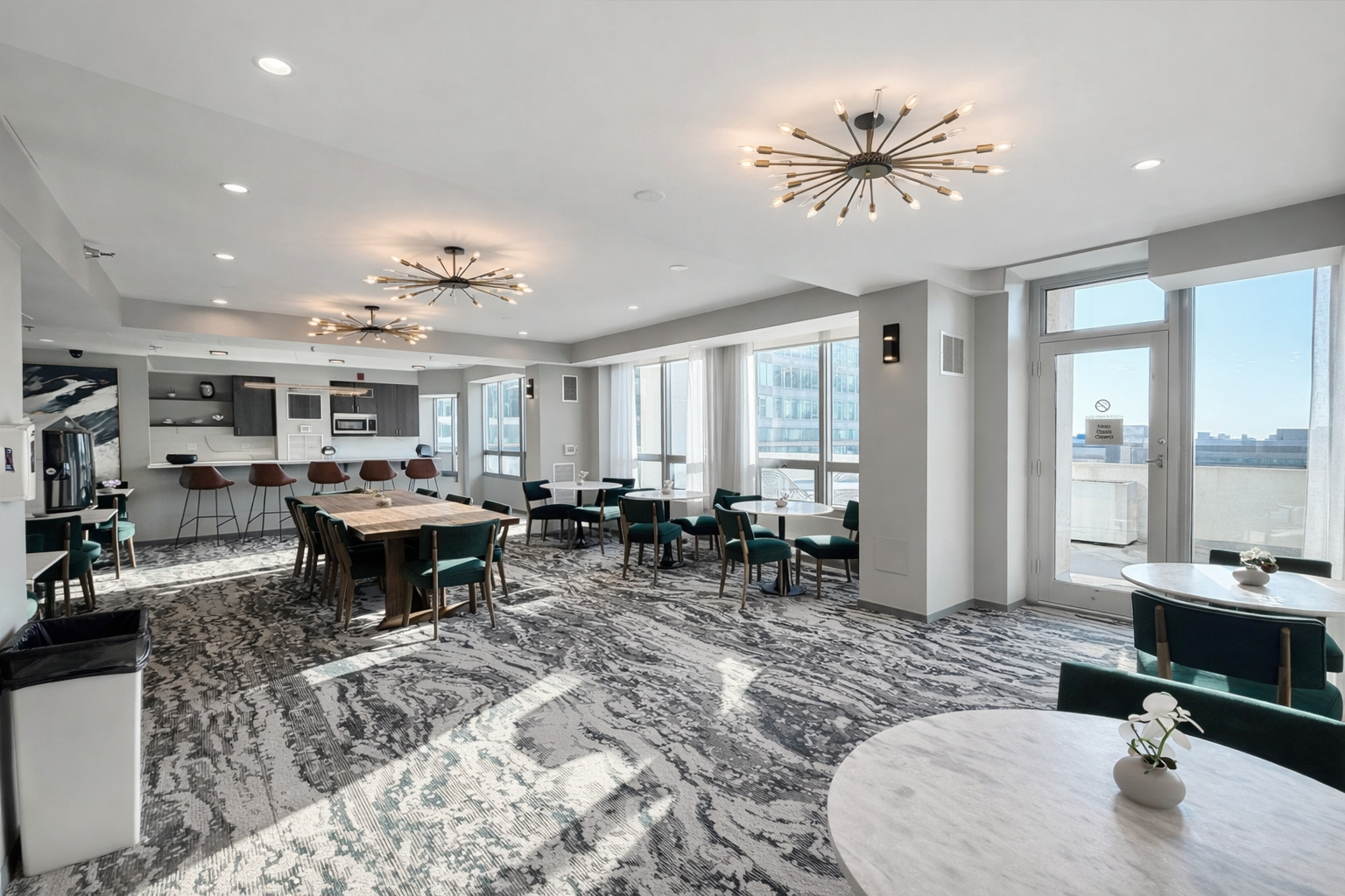 701 South Wells Street, Unit 1506 Chicago, IL 60607 - Photo 20 of 21 a living room with lots of furniture and view of kitchen