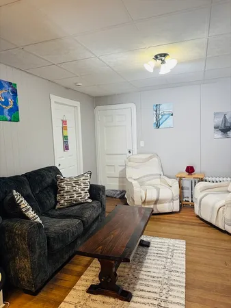 a living room with furniture