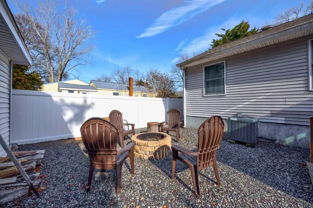 a view of a chairs in a patio