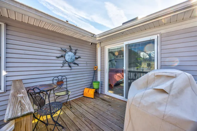 a view of a town with palm trees