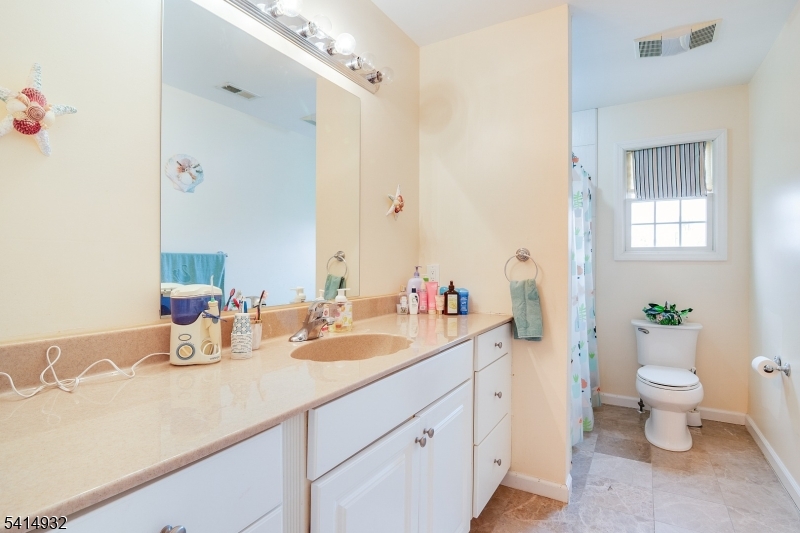 36 Harrison Street Nutley, NJ 07110 - Photo 23 of 36 a bathroom with a granite countertop sink mirror and toilet