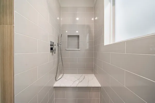 a bathroom with a shower