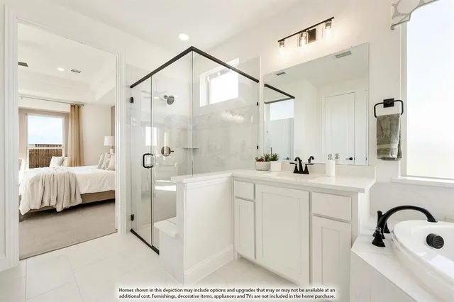 a bathroom with a sink a mirror and a bathtub