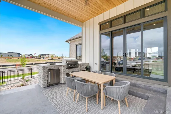 a outdoor space with furniture