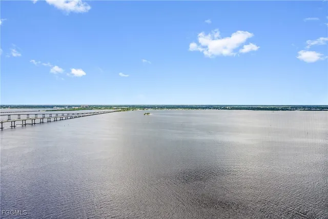 a view of a room with an ocean view