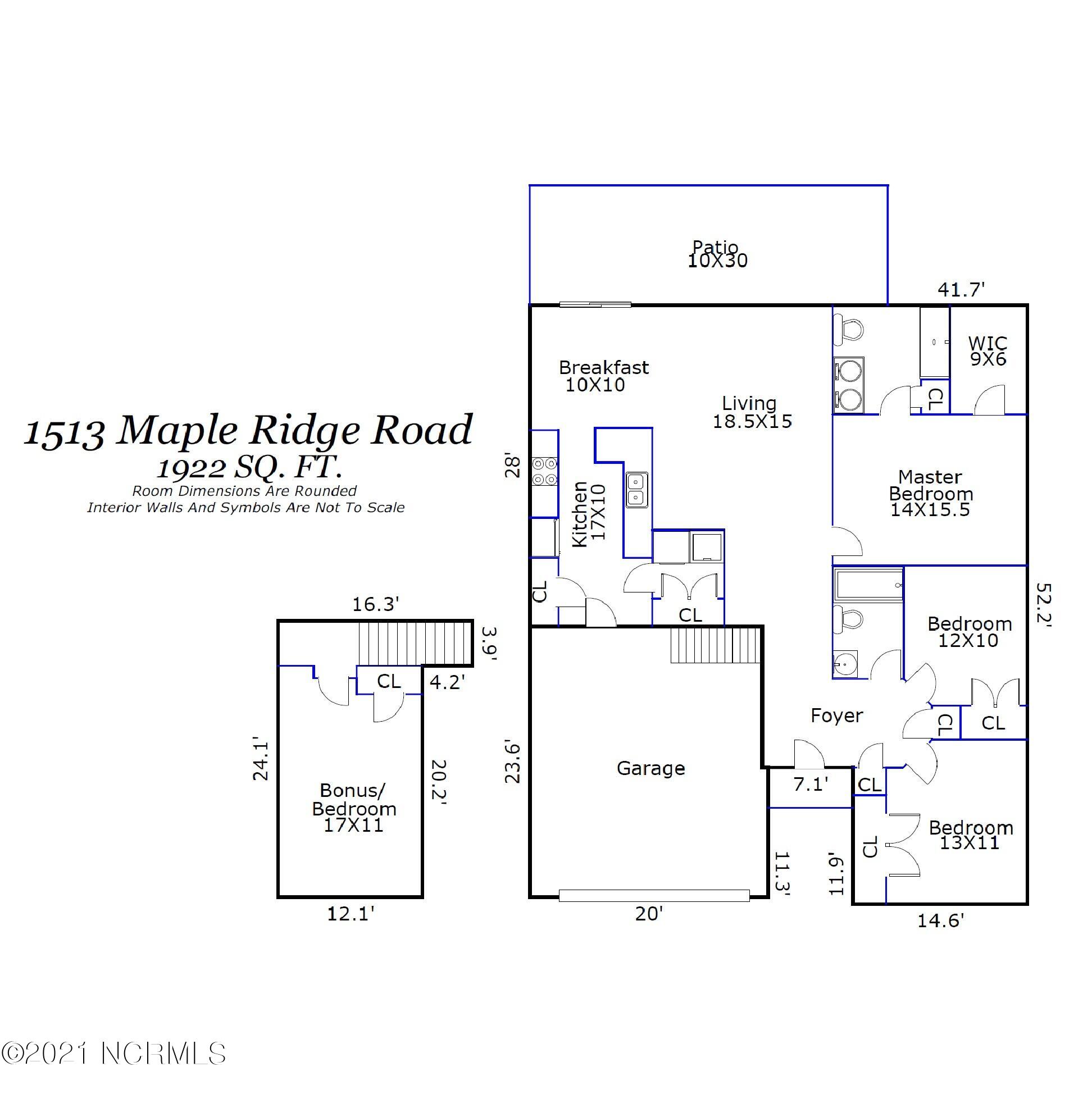 1513 Maple Ridge Road Wilmington, NC 28411 - Photo 31 of 31 Floor Plan Sketch _ Hager - 1513 Maple R