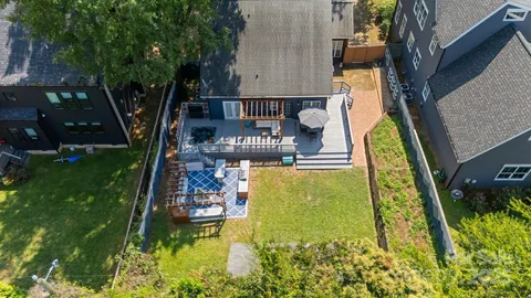 swimming pool view with a garden