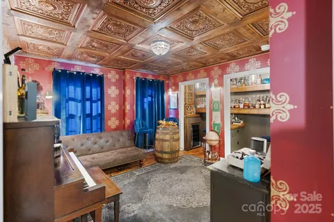 a view of an entryway with a room