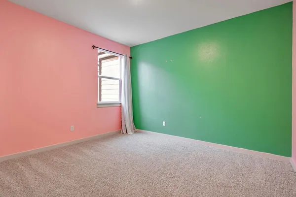 an empty room with closet