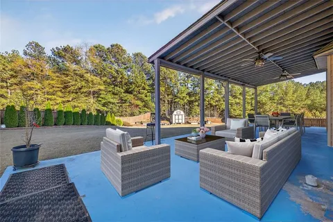 a view of a house with a garage