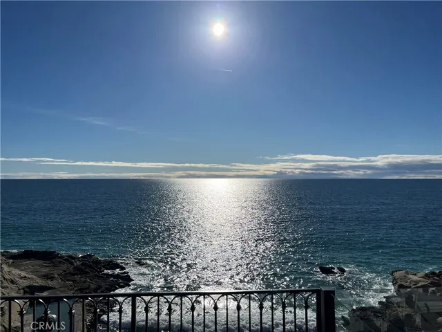 a view of ocean from a balcony
