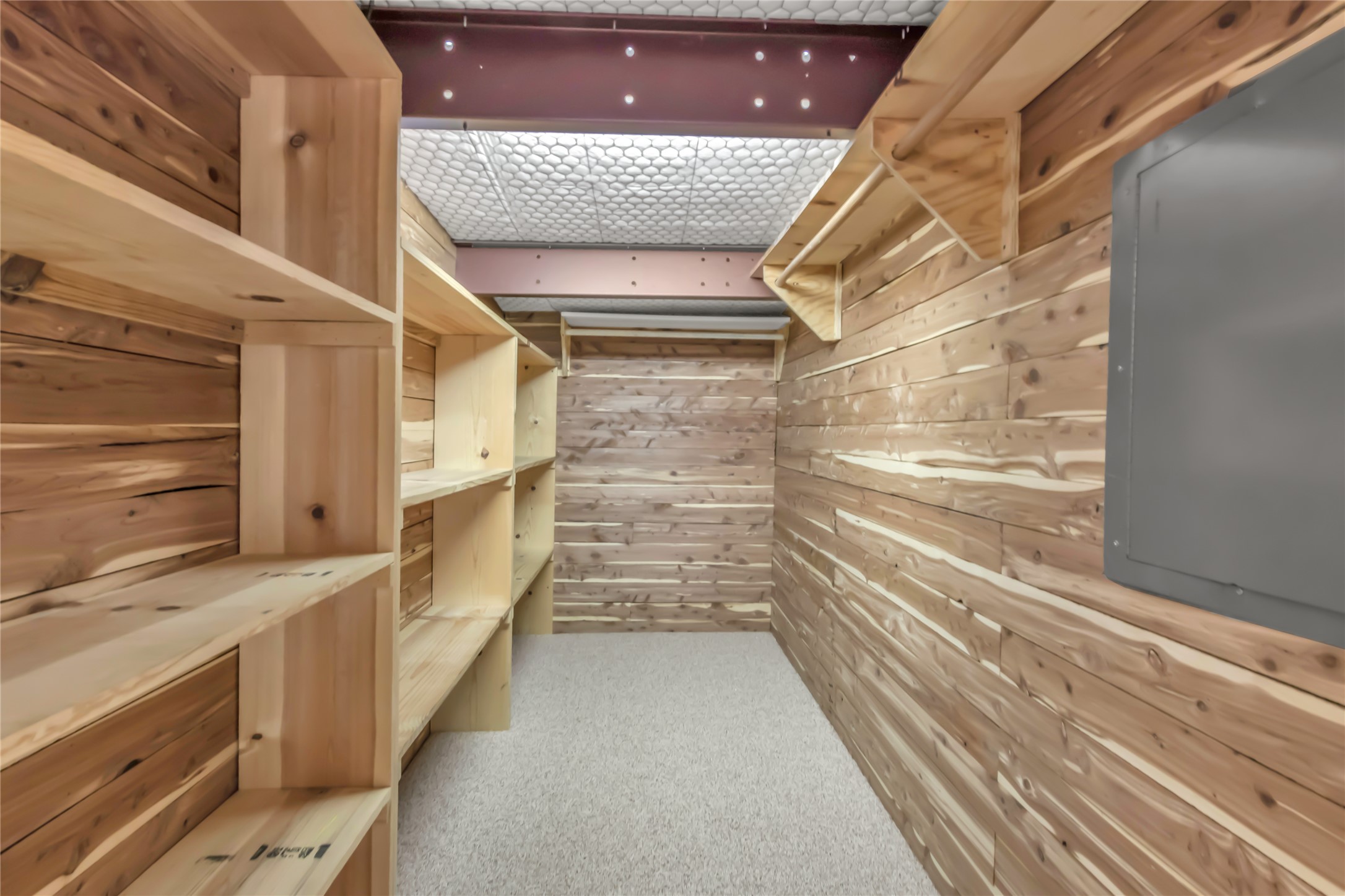 1004 22 Hills Road Gause, TX 77857 - Photo 32 of 37 Functional cedar-lined storage room with ample shelving for organized living.