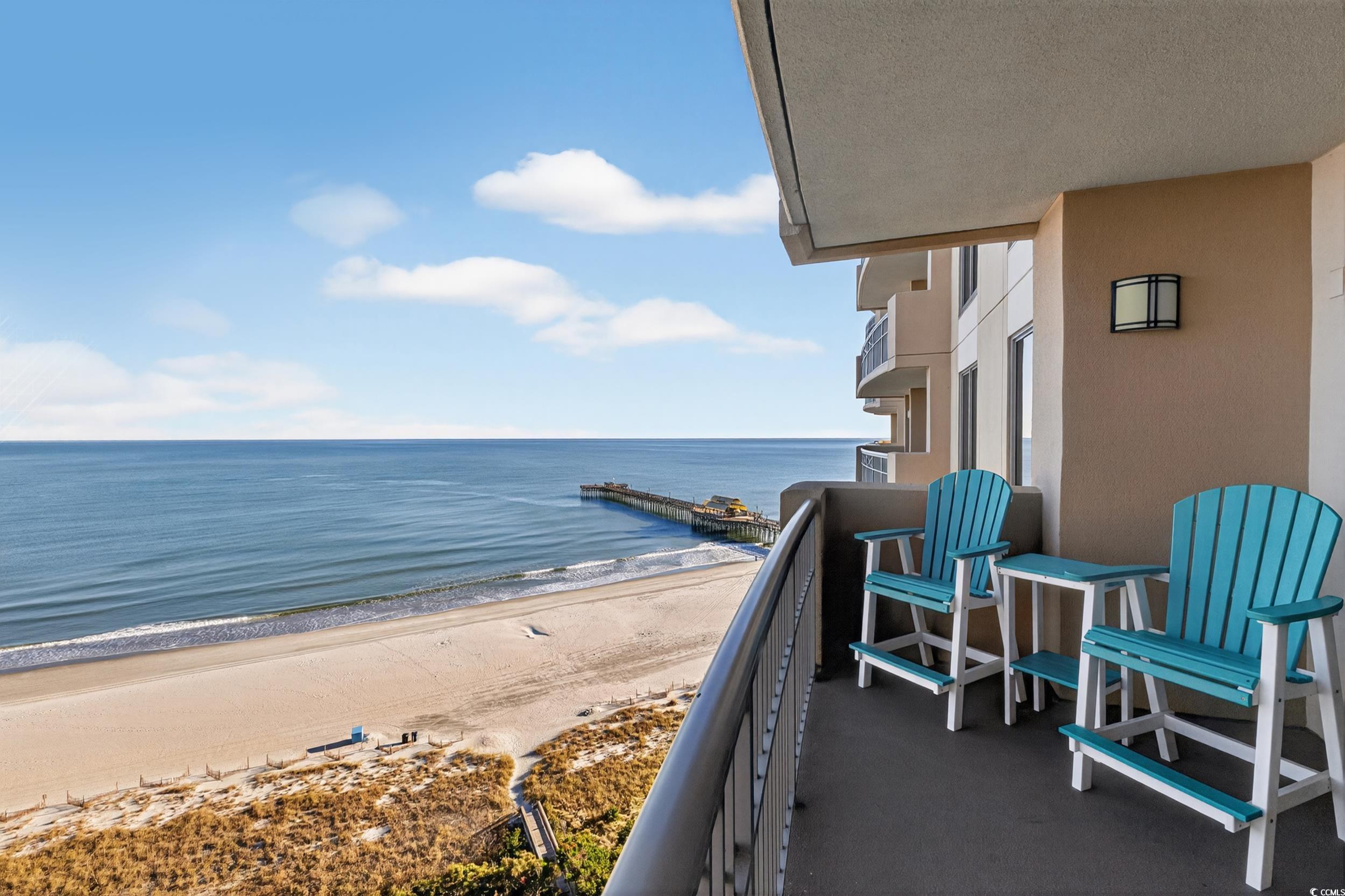 8500 Margate Circle, Unit 1104 Myrtle Beach, SC 29572 - Photo 3 of 40 Balcony with view of water and beach
