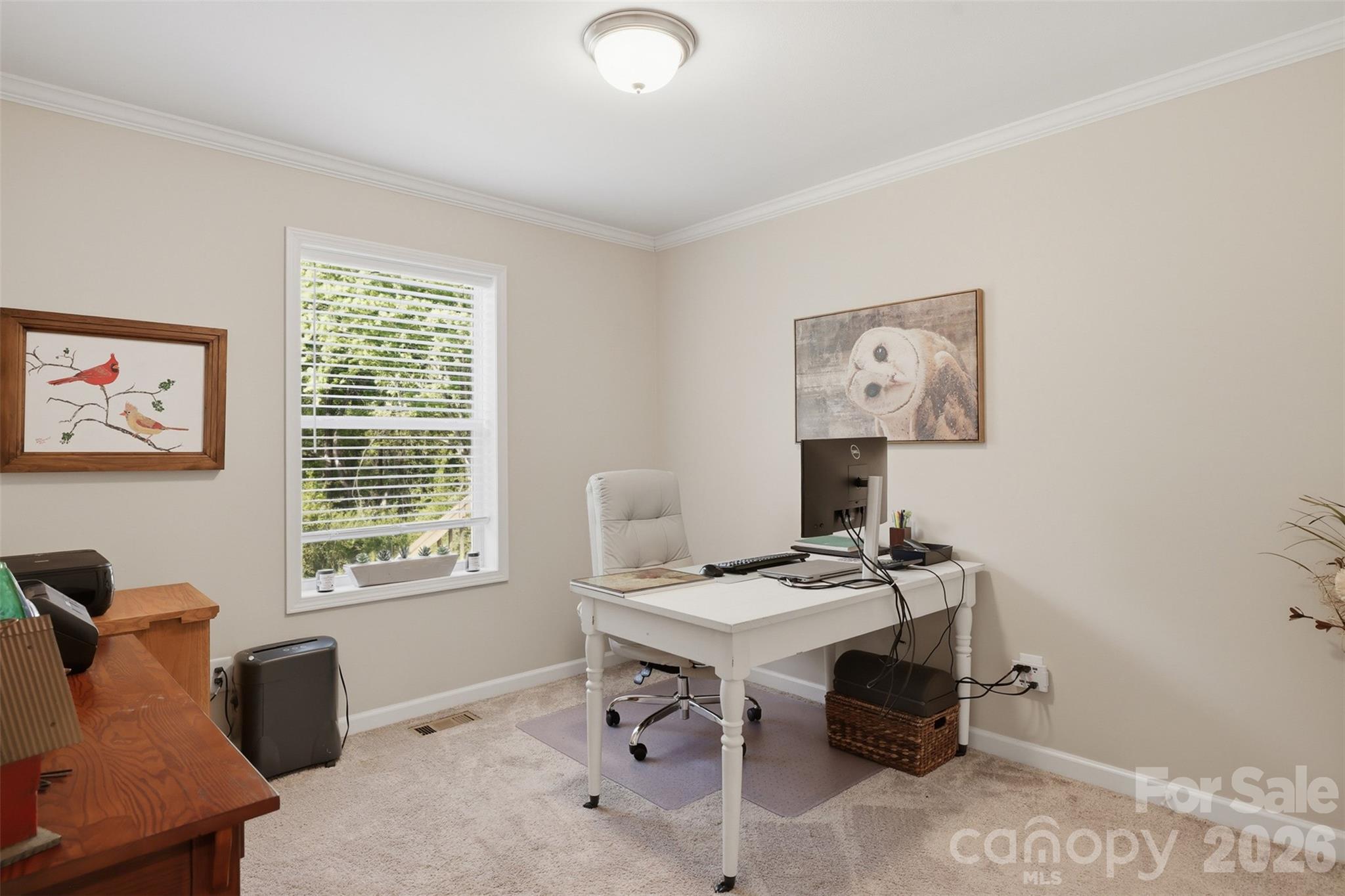 6591 George Hildebran School Road Hickory, NC 28602 - Photo 32 of 41 a view of a workspace with furniture and a window