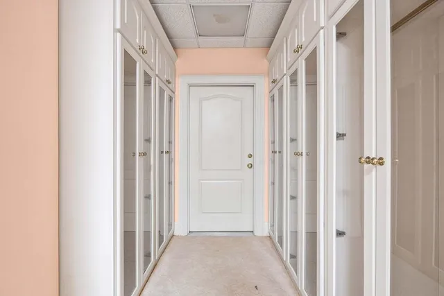 an aerial view of a house with a garden