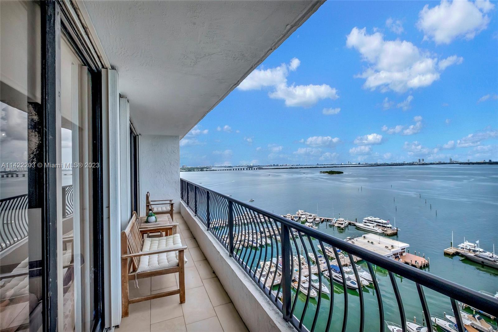 555 Northeast 15th Street, Unit 20B Miami, FL 33132 - Photo 16 of 33 a view of a balcony with wooden floor and lake view