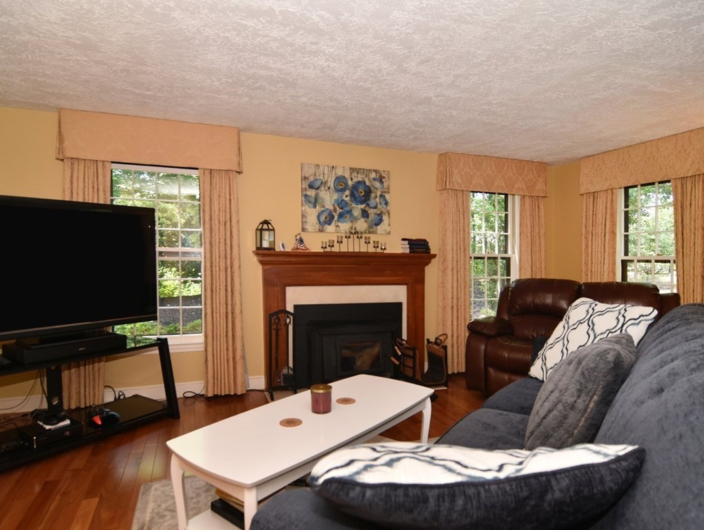 3 Violet Circle Milford, MA 01757 - Photo 14 of 41 a living room with furniture a fireplace and a flat screen tv