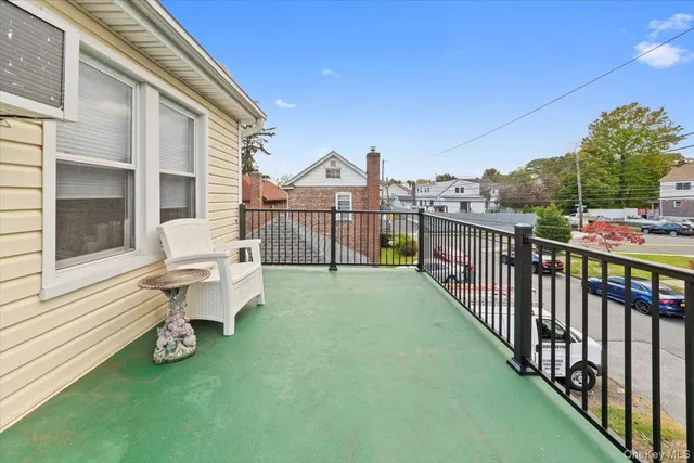 a view of a terrace with chairs