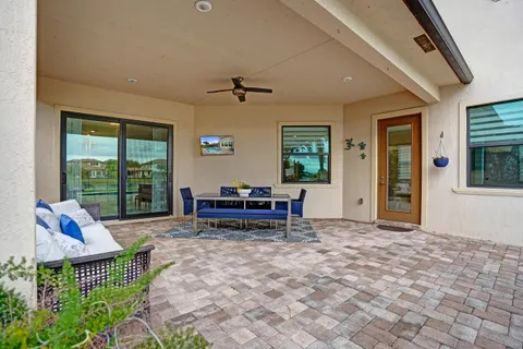 a view of a lake from a balcony